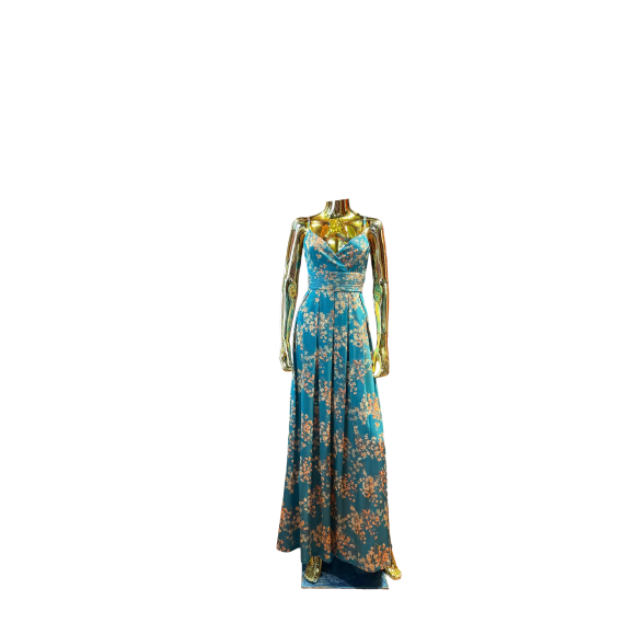 Floral Empire Waist Evening Gown